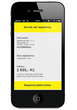 nová grafika brány GP webpay pro mobily